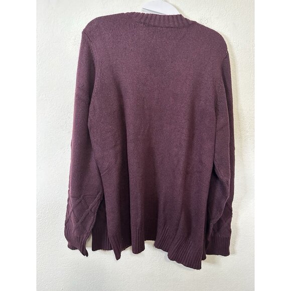 Lane Bryant Purple Knit Open Front Cardigan Sweater Size 10/12 Long - Picture 4 of 8